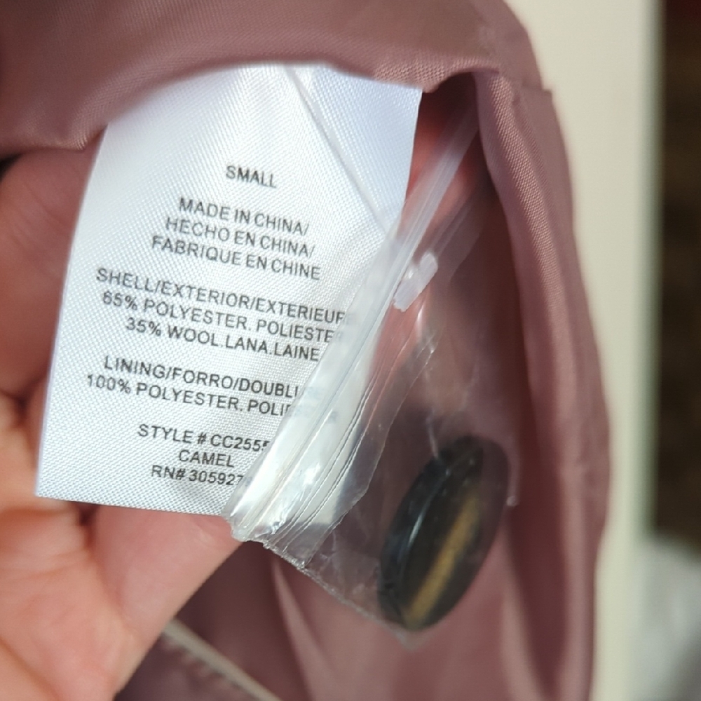 Thread & Supply Tan Pea Coat with Wide Lapels - Picture 5 of 5